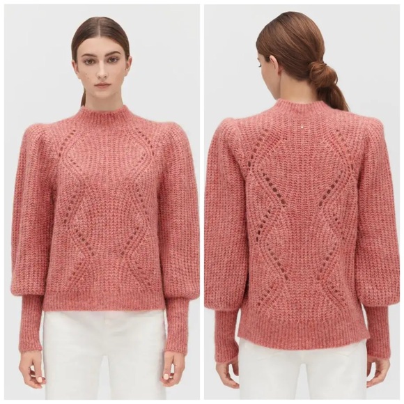 Cuyana Sweaters - NWT Cuyana Alpaca Wool Balloon Sleeve Sweater in Passion Fruit Pink